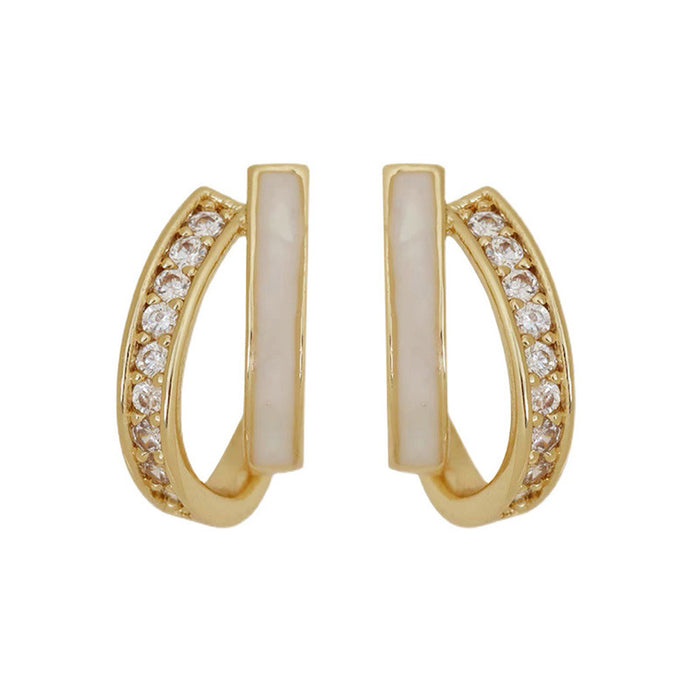 Wholesale Ear clip double-layer earrings with a cool and elegant style, earrings without ear holes, women's light luxury