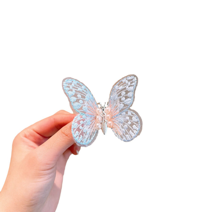 Wholesale Children's butterfly hair clip headband cute side clip hair accessory