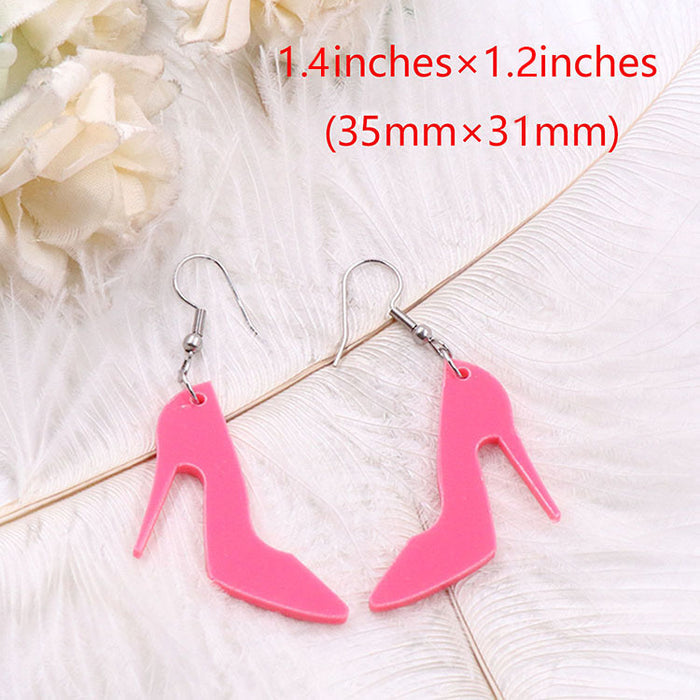 Wholesale Pink Female Red English Alphabet Two-color Acrylic Earrings JDC-ES-XiaoY001