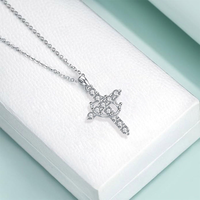 Wholesale Crown cross necklace, light luxury, niche, high-end accessories