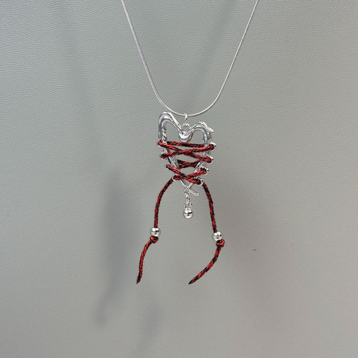 Wholesale Girly Heart Red Apple Design Necklace