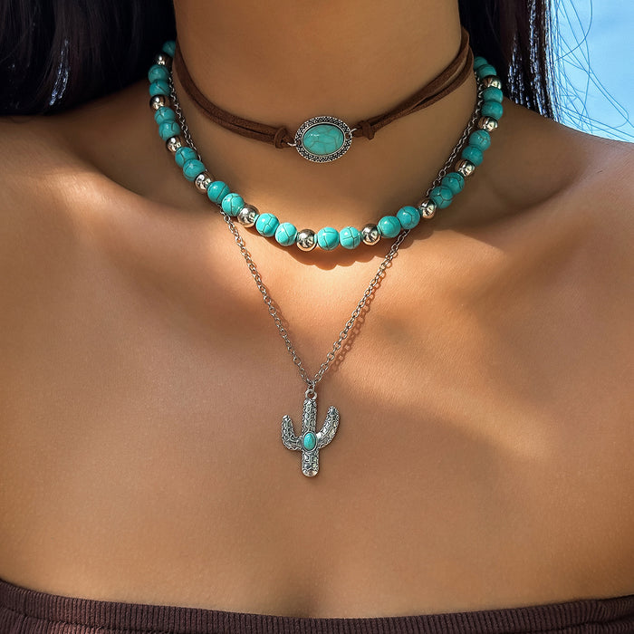 Wholesale Vintage collarbone chain niche bead necklace set accessories