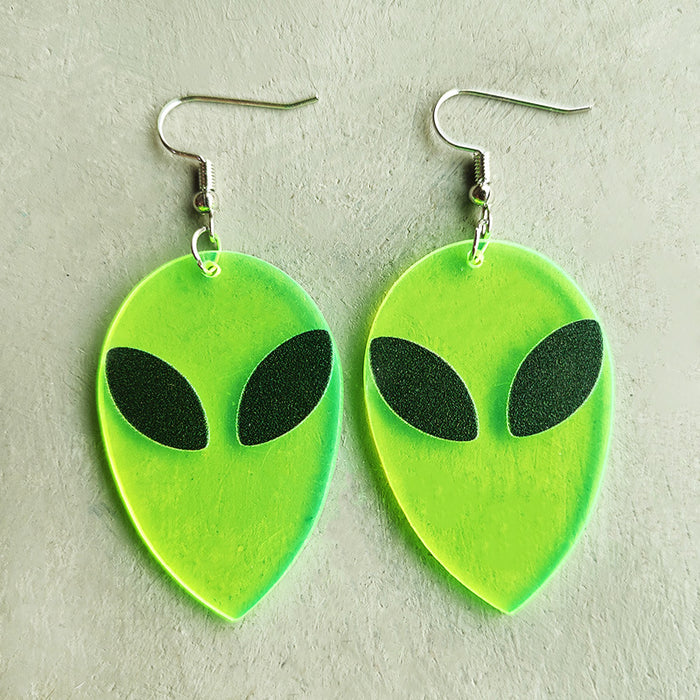 Wholesale 2pcs Halloween Skull Alien Fluorescent Acrylic Earrings JDC-ES-HeYi109