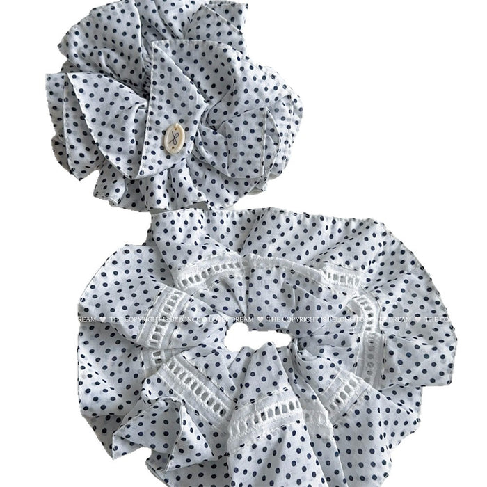 Wholesale Textured Black and White Multi-Layer Scrunchie Fashion Hair Tie Hair Accessory