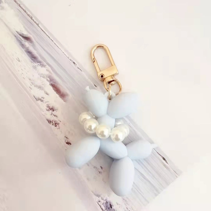 Wholesale  Pearl puppy car key chain pendant cute cartoon balloon dog bag decoration