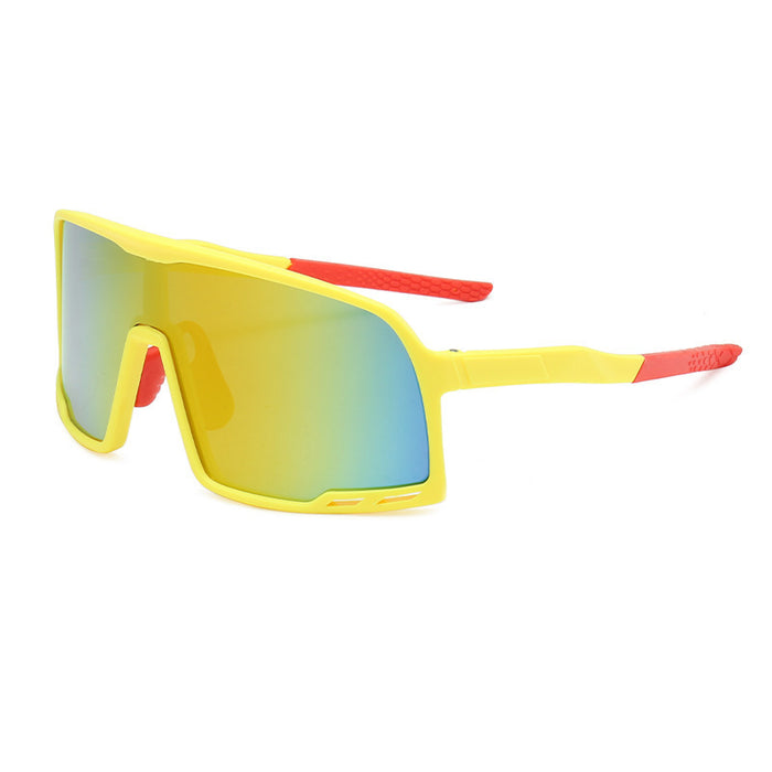 Wholesale New Fashionable Cycling Glasses Outdoor Sports Glasses Integrated Large Frame Sunglasses Colorful Reflective Mercury Sunglasses