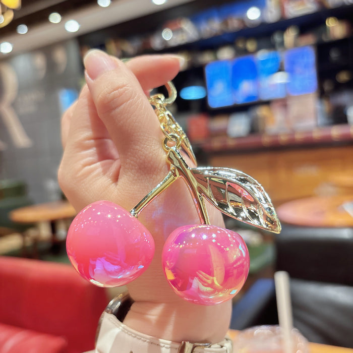 Wholesale Chic Resin Cherry Keychain - Colorful Pink Car Key Accessory MOQ≥2