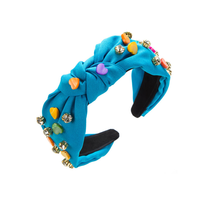 Wholesale Valentine' s Day candy-colored heart-shaped accessory with rhinestones headband
