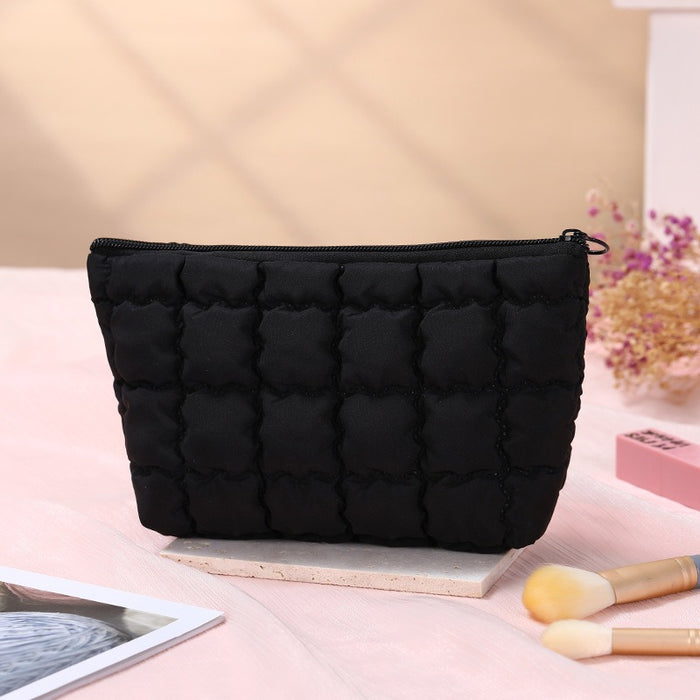 Wholesale Modern Chic Pink Octagonal Cosmetic Bag Polyester Travel Makeup Pouch Fashion Accessory For Resale