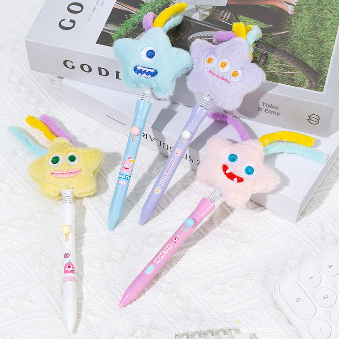 Wholesale Star monster plush doll gel pen creative cute rocking pen plush pen 0. 5mm black water pen