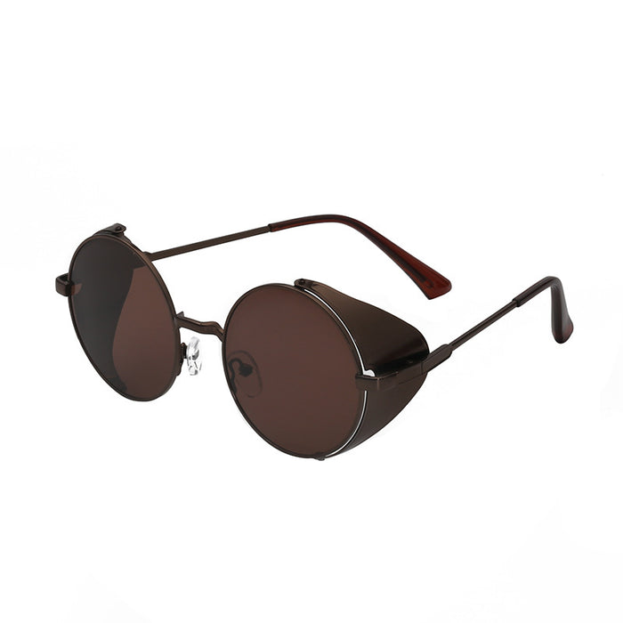 Wholesale edging round sunglasses men's round punk sunglasses men's