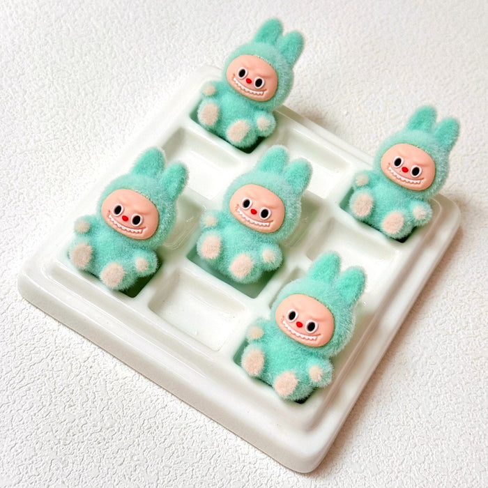 Wholesale 10pcs Cartoon flocking sitting beaded pen keychain accessories mobile phone chain loose bead jewelry accessories