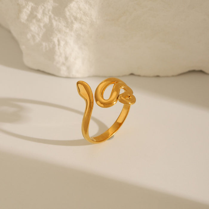 Wholesale Ring stainless steel light luxury personalized design ring gold bracelet