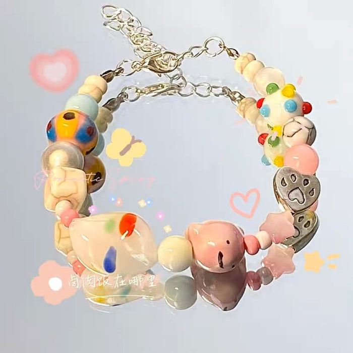 Wholesale Colorful Rainbow Star Elastic Rope Bracelet Jewelry