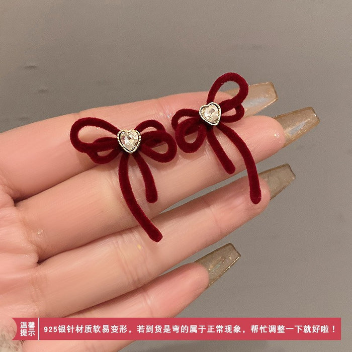 Wholesale   earrings red  tassel earrings S925 earrings