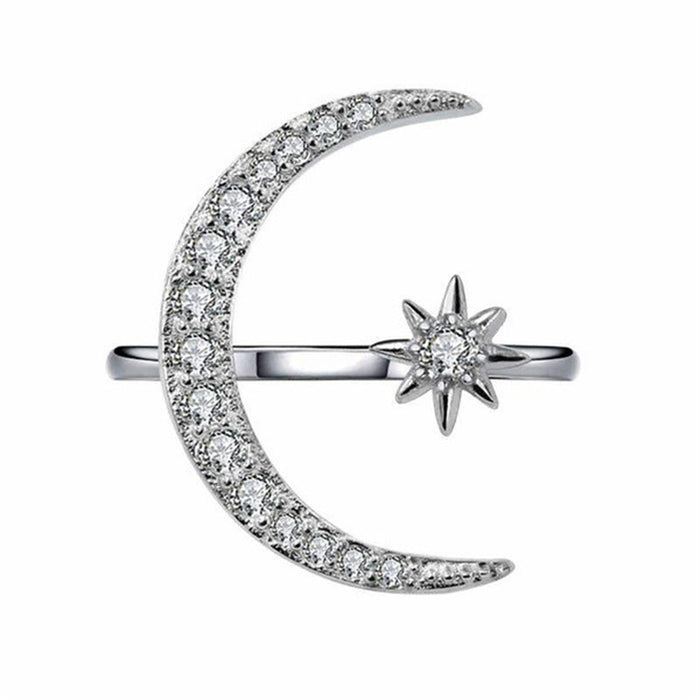 Wholesale Star Moon Ring Personality Star Moon Finger Opening Ring