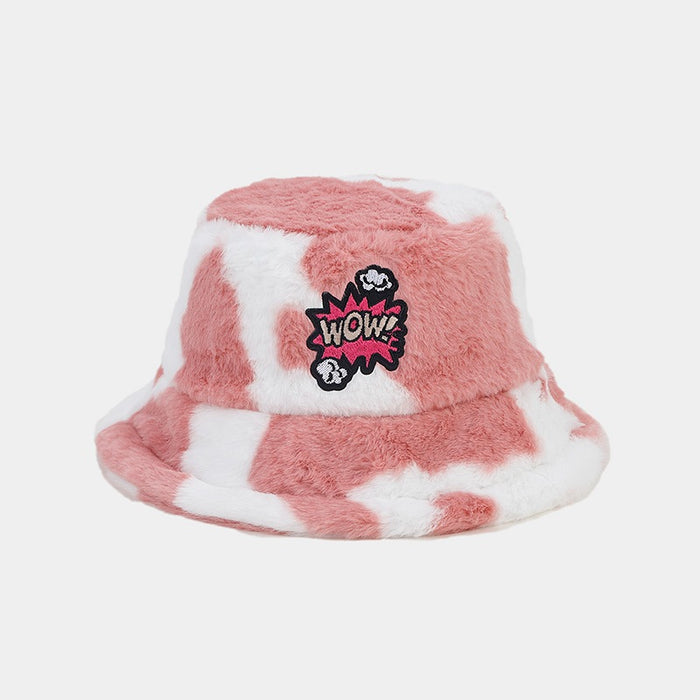 Wholesale Cow Pattern Plush Bucket Hat JDC-FH-LvY050