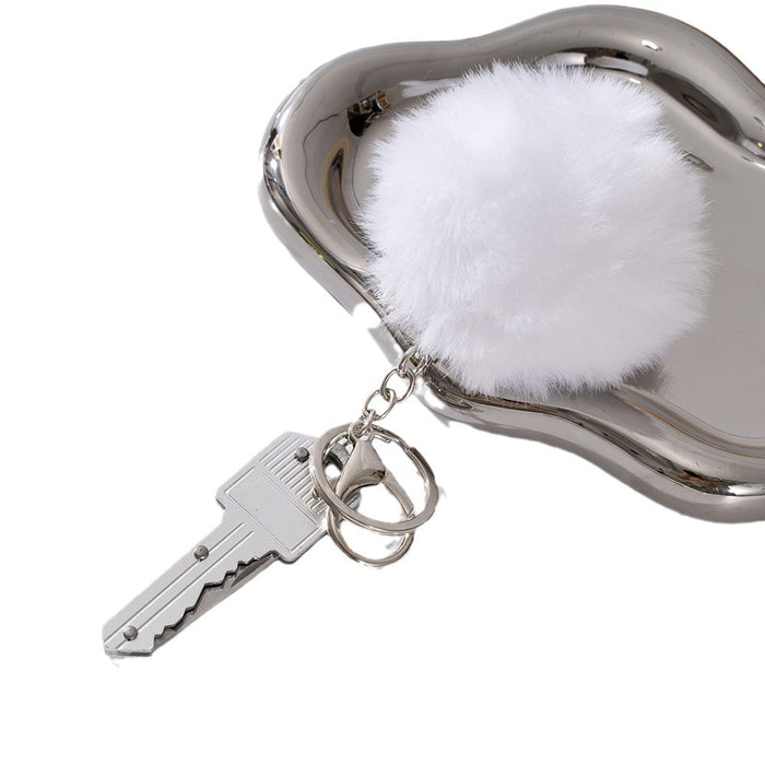 Wholesale Mini Multi-function Key Knife Fur Ball Two-piece Metal Keychain JDC-KC-ZY036