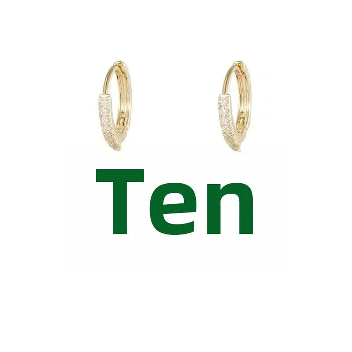 Wholesale Four leaf clover earrings, women's high-end classic earrings, copper gold-plated light luxury sparkling diamond zircon earrings