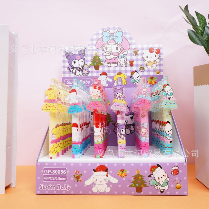 Wholesale 48pcs Cartoon-printed acrylic student push-button pen