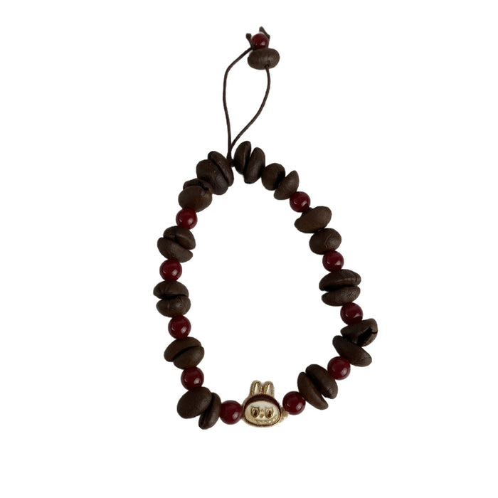 Wholesale Natural coffee bean beaded bracelets cute braided rope bracelets niche personality hand jewelry trend