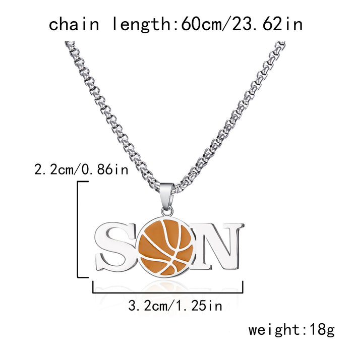 Wholesale Oil dripping titanium steel necklace stainless steel non-fading ball oil dripping letter sweater chain