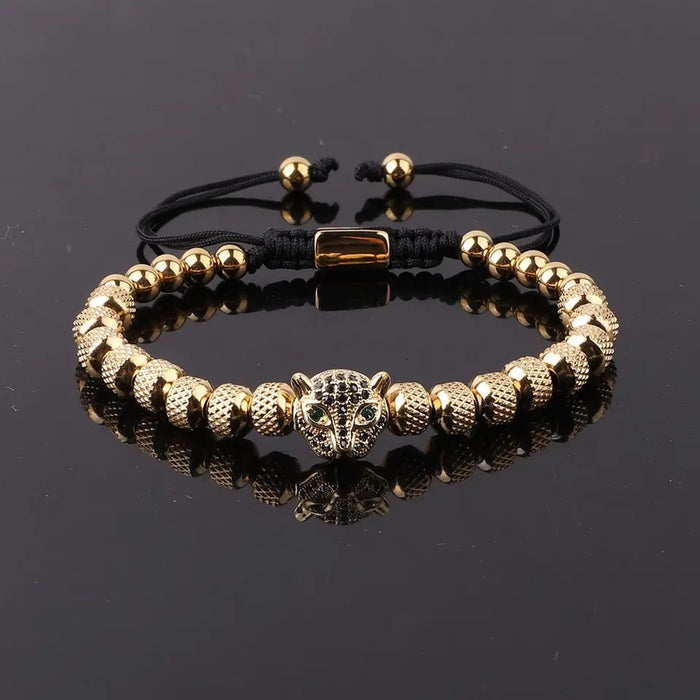 Wholesale Cheetah Beaded Bracelet Men Adjustable JDC-BT-YJ003