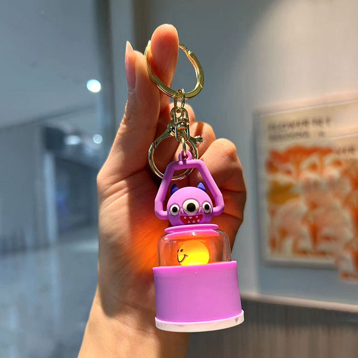 Wholesale Lighted Monster Silicone Cartoon Keychain JDC-KC-QingYun002