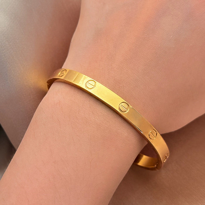 Wholesale Titanium Steel Gold Tone Four Leaf Clover Bracelet Set For Women Trendy Jewelry Accessory
