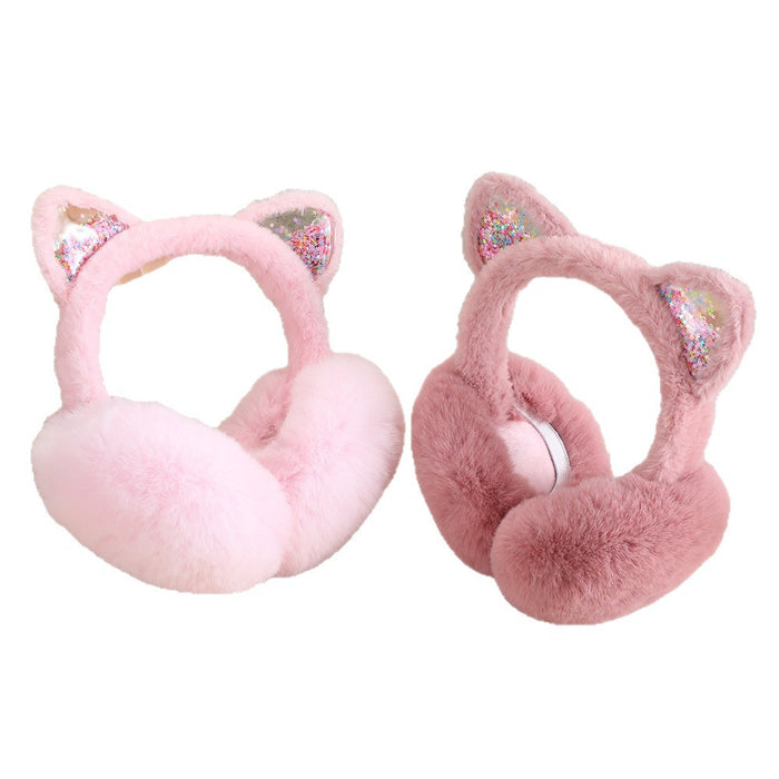 Wholesale Kids'  cute cat ear style children' s earmuffs,  a must-have for winter warmth