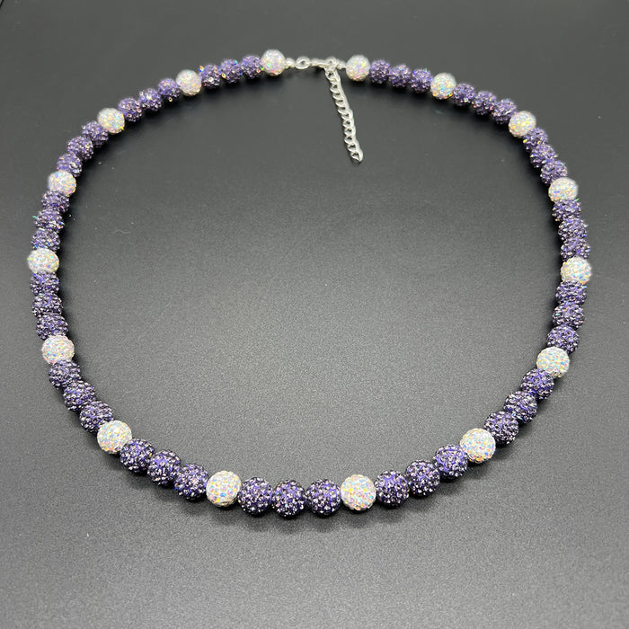 Wholesale Baseball necklace hip hop colorful diamond ball jewelry necklace