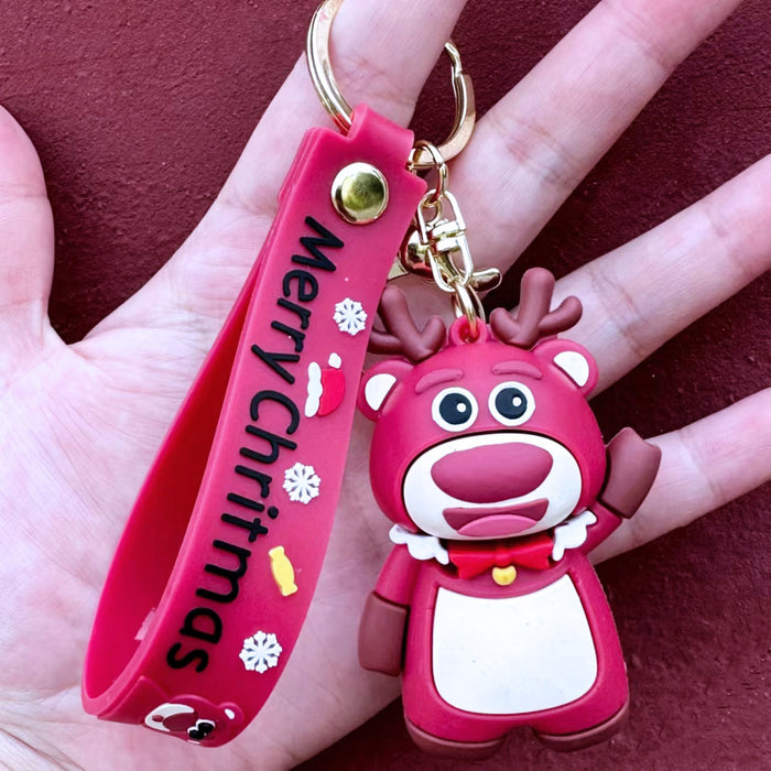 Wholesale Christmas Cartoon Doll Silicone Keychain JDC-KC-HongSheng015