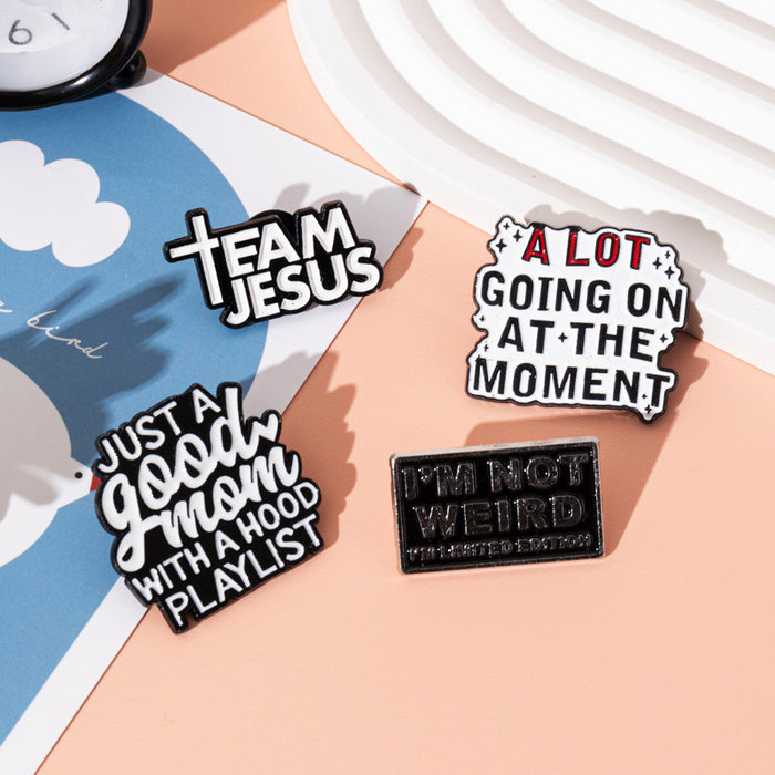 Wholesale Letter metal brooch clothes bag pin badge clothing accessories