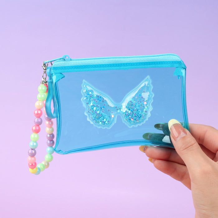 Wholesale PVC Transparent Wings Coin Purse Keychain Bag Charm Unisex Trendy Gift