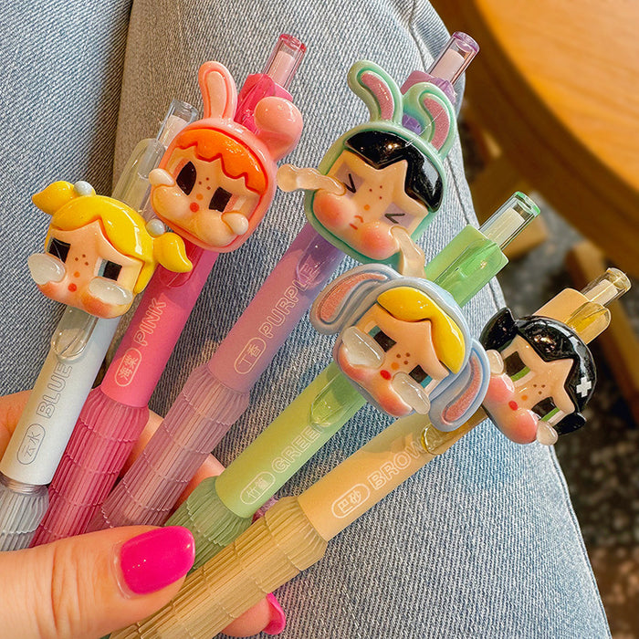 Wholesale Cute creative gel pen with push-button popular on the internet,  large capacity for students