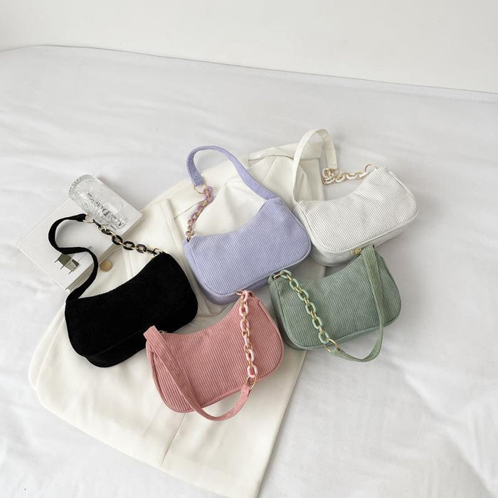 Wholesale Simple Polyester Flannel Shoulder Bag JDC-SD-Feil001