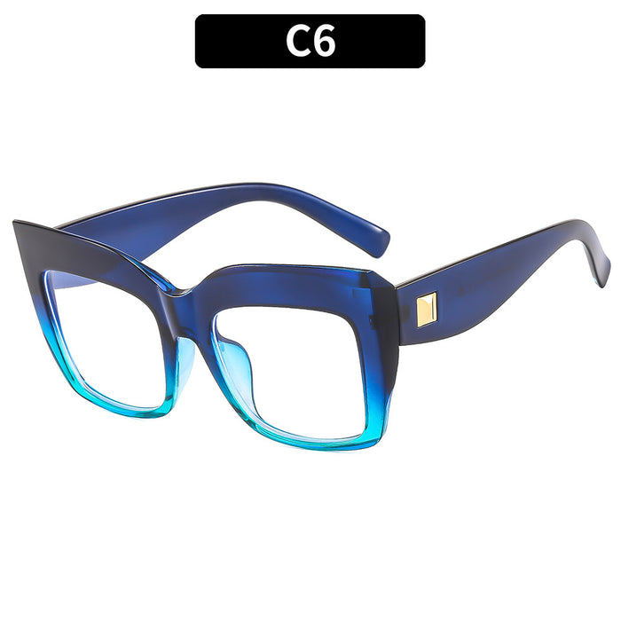 Wholesale Large Frame Anti-blue Light Square Frame Cat Eye PC Sunglasses JDC-SG-XIa087