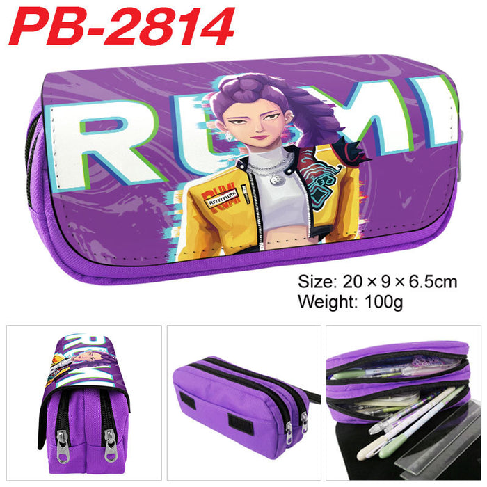 Wholesale Kpop pu full color cartoon student pencil case stationery box