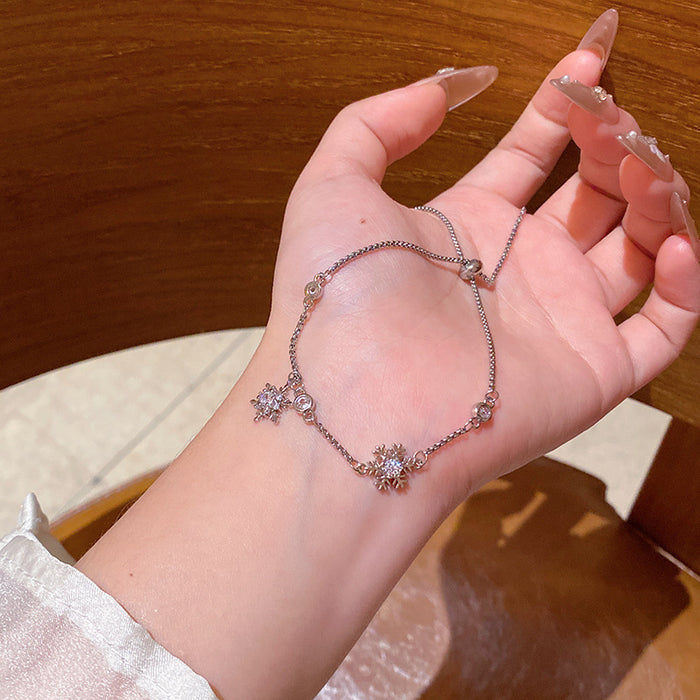 Wholesale Micro-paved zircon snowflake bracelet