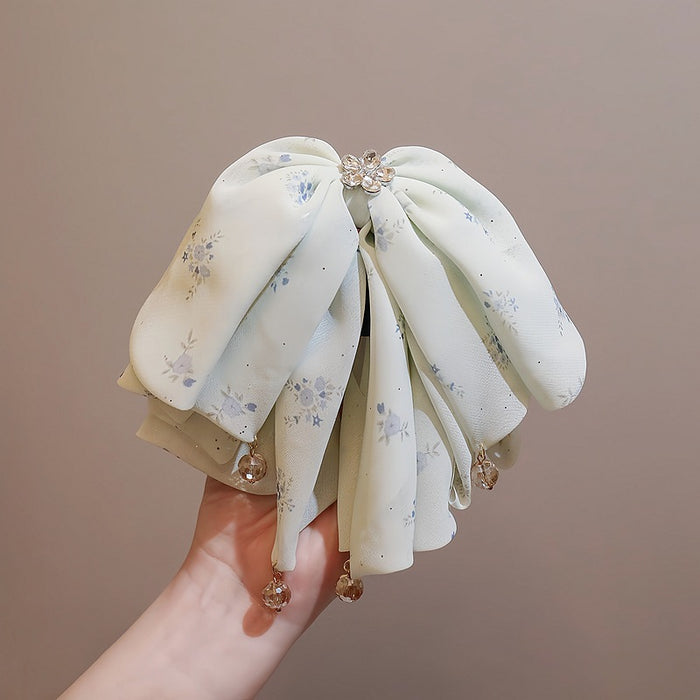 Wholesale Retro satin bow clip, high-end feel, elegant temperament, low ponytail clip, back of the head clip, hair accessory hair clip