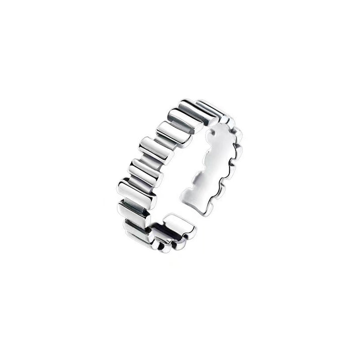 Wholesale Silver plated geometric ring light luxury tail ring plain ring index finger ring niche high-end opening ring