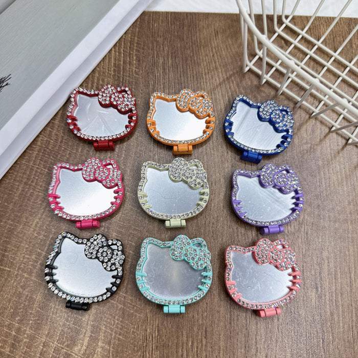 Wholesale Cartoon cat mirror metal phone stand