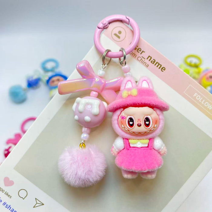 Wholesale Flocked pendant cute doll keychain