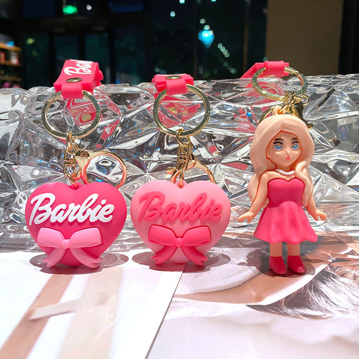 Wholesale 2023 New Pink Princess Girl Silicone Keychains JDC-KC-GongZe002