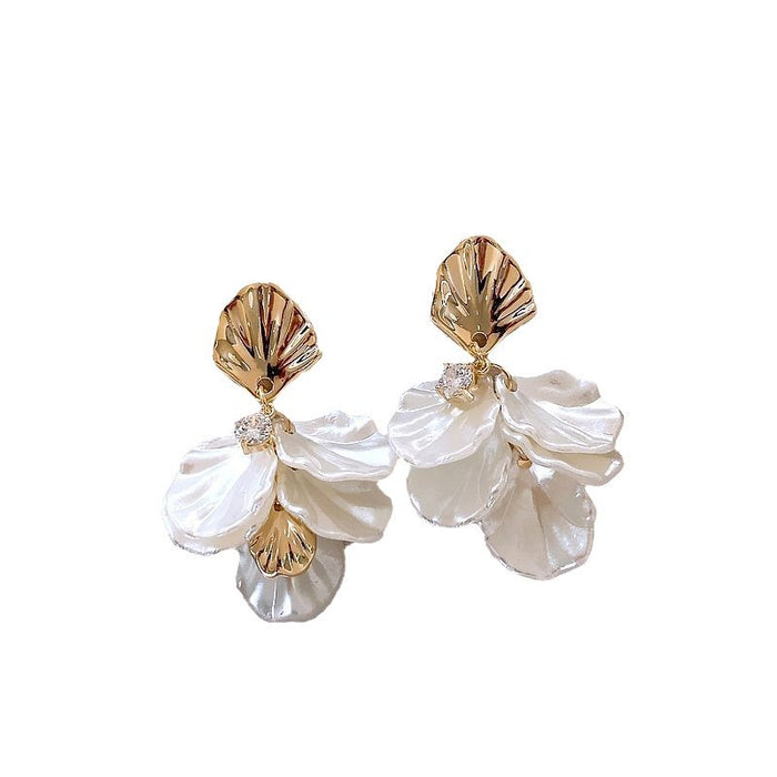 Wholesale  Flower Shell Earrings Women's  Earrings  Pearl Earrings