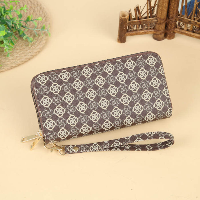 Wholesale Long Large Capacity Double Zipper Clutch Wallet JDC-WT-HNG001