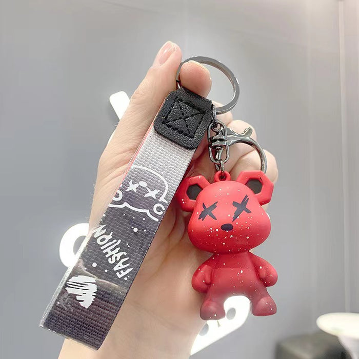 Wholesale  car key chain pendant  bear doll bag decoration couple gift Cartoon  Keychain