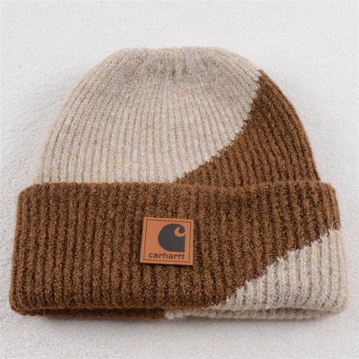 Wholesale Color-blocked Soft Autumn and Winter Knitted Beanie (F) JDC-FH-KuT019