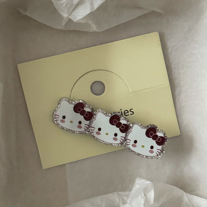 Wholesale Acrylic three-piece cat hairpin sweet and versatile girl side duckbill clip hairpin hair accessories