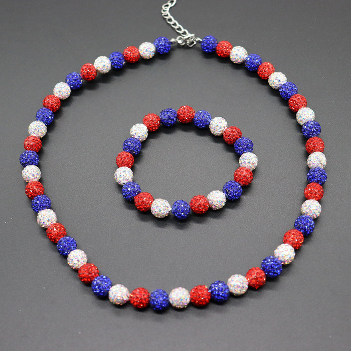 Wholesale Baseball necklace hip hop colorful diamond ball jewelry necklace